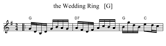 the Wedding Ring   [G] - staff notation