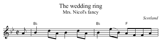 The wedding ring - staff notation