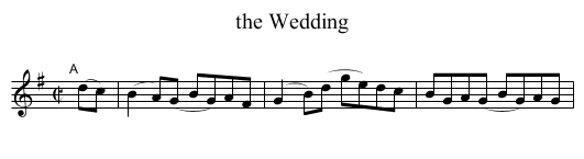 the Wedding - staff notation