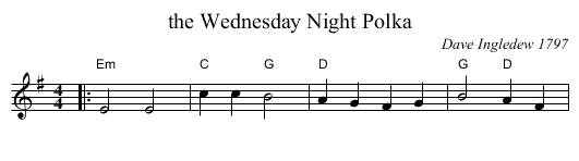 the Wednesday Night Polka - staff notation