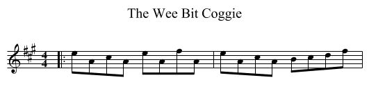 The Wee Bit Coggie - staff notation