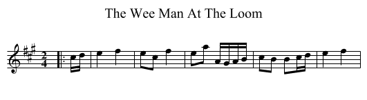 The Wee Man At The Loom - staff notation