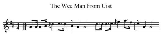 The Wee Man From Uist - staff notation