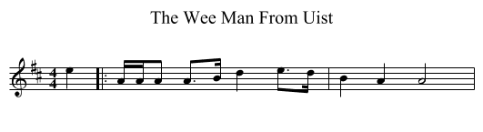 The Wee Man From Uist - staff notation