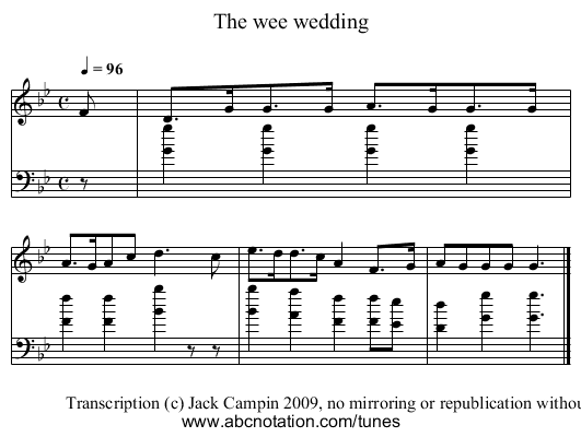 The wee wedding - staff notation