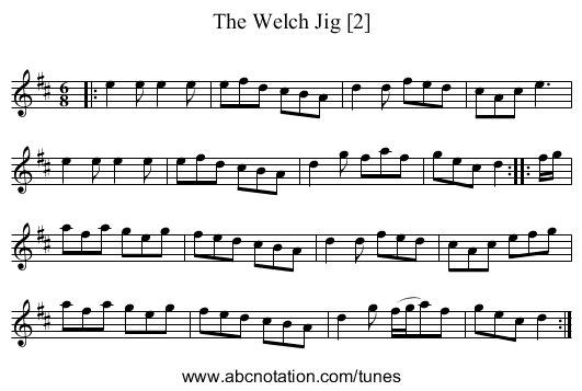 The Welch Jig [2] - staff notation