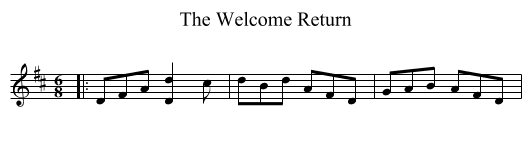 The Welcome Return - staff notation
