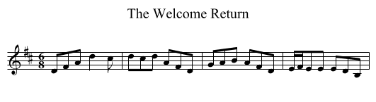 The Welcome Return - staff notation