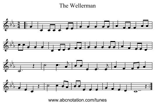 The Wellerman - staff notation