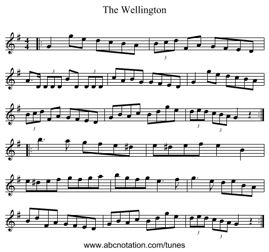 The Wellington - staff notation