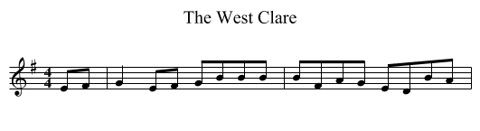 The West Clare - staff notation