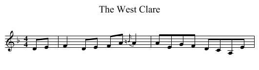 The West Clare - staff notation