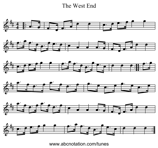 The West End - staff notation