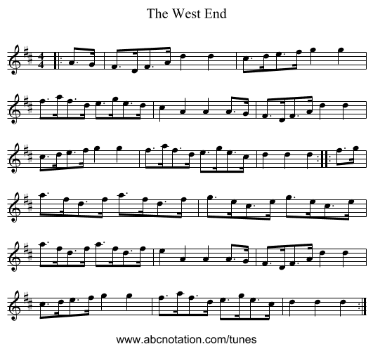 The West End - staff notation