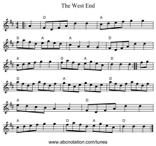 The West End - staff notation