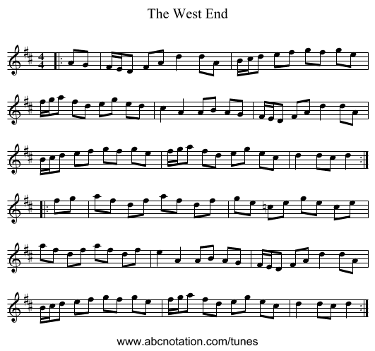 The West End - staff notation