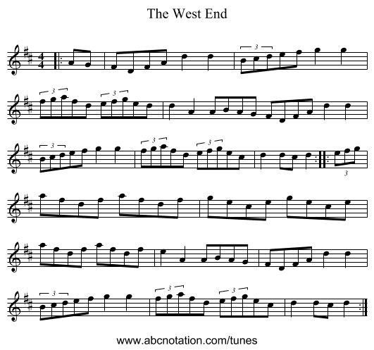 The West End - staff notation