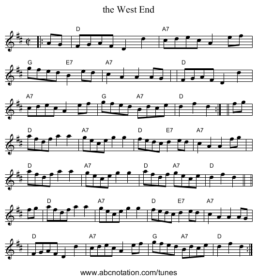 the West End - staff notation