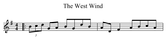 The West Wind - staff notation