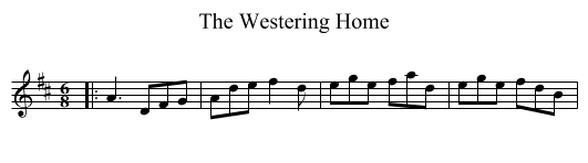 The Westering Home - staff notation