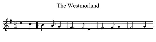 The Westmorland - staff notation