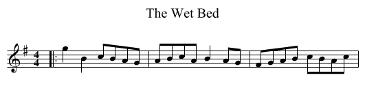 The Wet Bed - staff notation