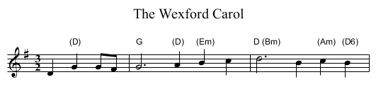 The Wexford Carol - staff notation