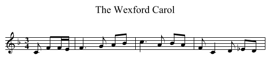 The Wexford Carol - staff notation