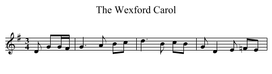 The Wexford Carol - staff notation