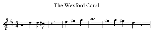 The Wexford Carol - staff notation