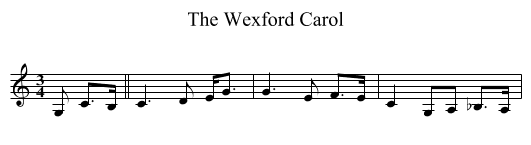 The Wexford Carol - staff notation