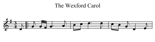 The Wexford Carol - staff notation