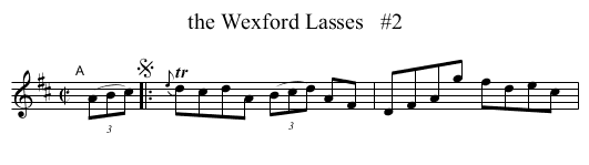 the Wexford Lasses   #2 - staff notation