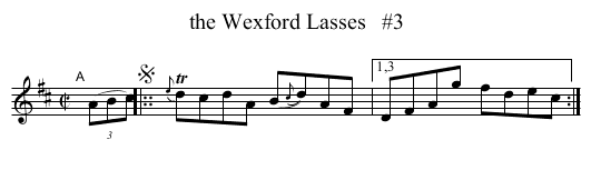 the Wexford Lasses   #3 - staff notation