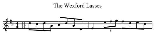 The Wexford Lasses - staff notation