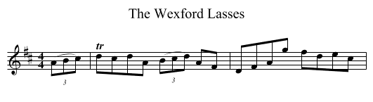 The Wexford Lasses - staff notation