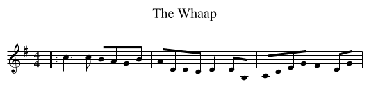 The Whaap - staff notation