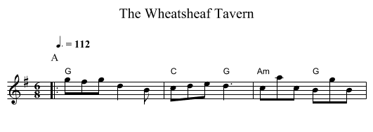 The Wheatsheaf Tavern - staff notation