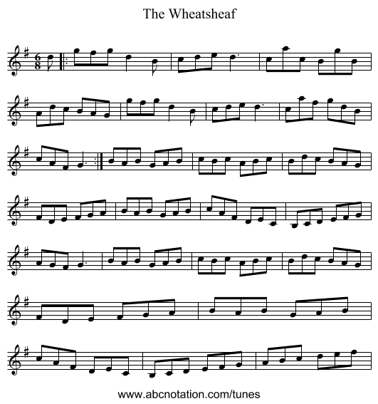 The Wheatsheaf - staff notation