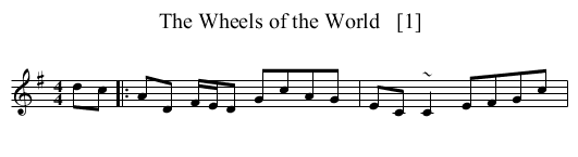 The Wheels of the World   [1] - staff notation
