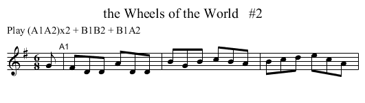 the Wheels of the World   #2 - staff notation