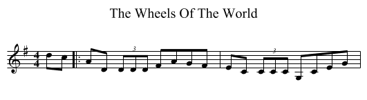 The Wheels Of The World - staff notation