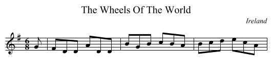 The Wheels Of The World - staff notation