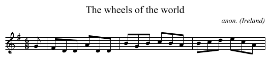 The wheels of the world - staff notation