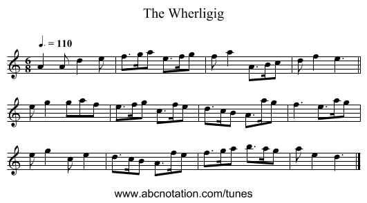 The Wherligig - staff notation