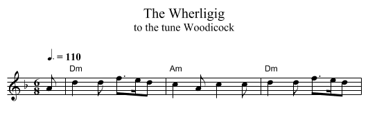 The Wherligig - staff notation