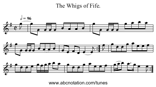 The Whigs of Fife. - staff notation