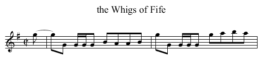 the Whigs of Fife - staff notation