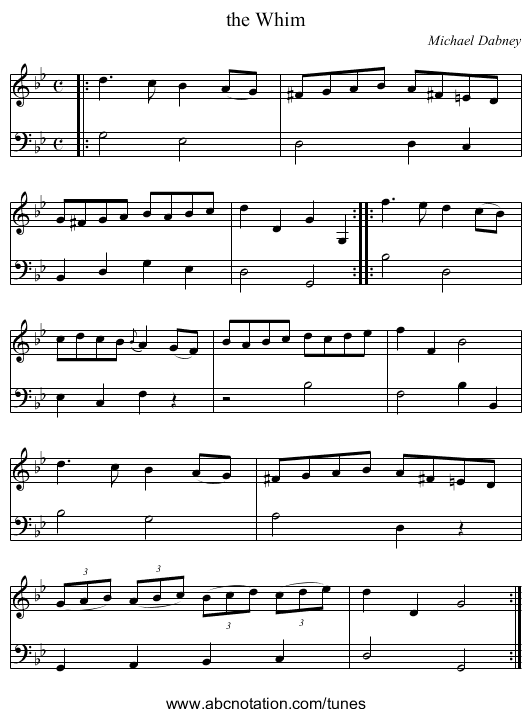 the Whim - staff notation
