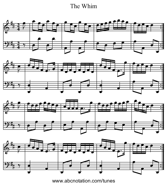The Whim - staff notation